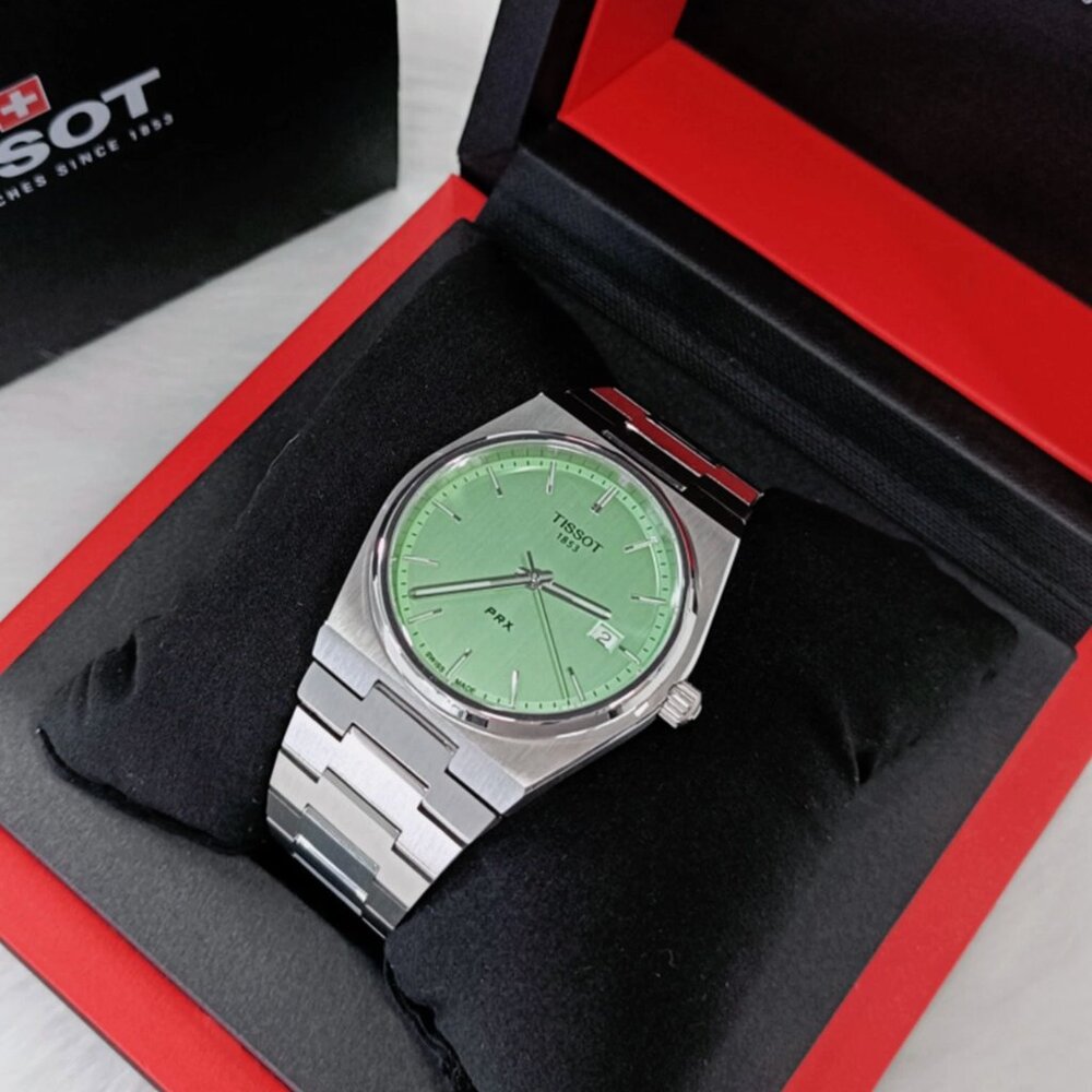 Men Tissot 40mm Mint Green Watch